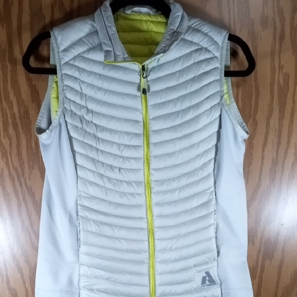Women's Gray and Yellow Quilted Vest